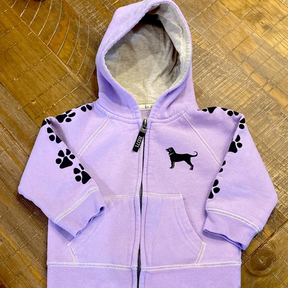 The Black Dog Lavender Kids Hoodie with Paw and Dog Design VGUC size 18M - Picture 1 of 6